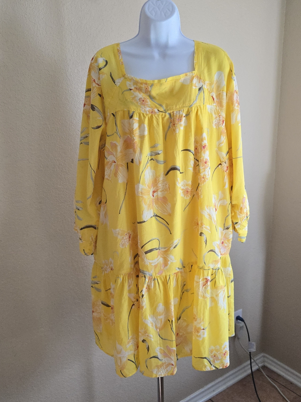 Yellow Floral Women’s Tiered Sundress